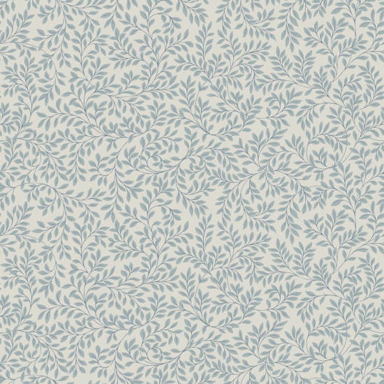 Laurel Blue Grey Botanical Wallpaper
