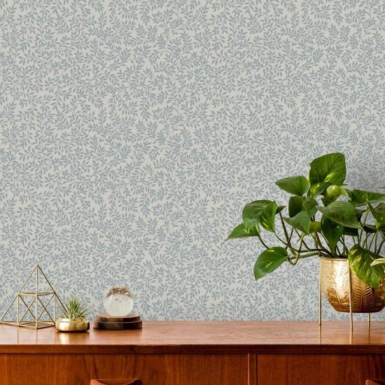 Laurel Blaugrau Botanische Tapete