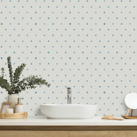 Organic Polka Ocean Polka Dot Wallpaper
