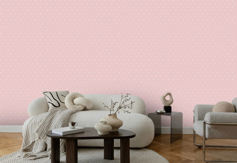 Organic Polka Pink Perfection Polka Dot Wallpaper
