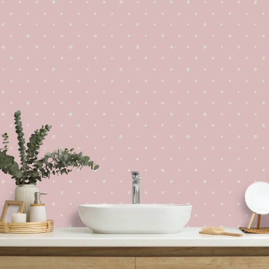 Perfeição orgânica de cor rosa polca Papel de parede de bolinhas