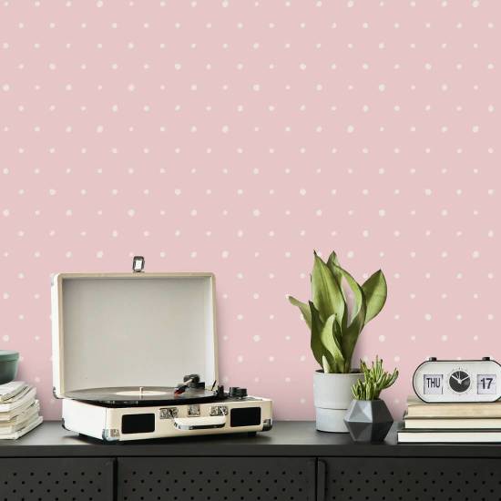 Polka Pink Perfection orgánico Fondo de pantalla de lunares
