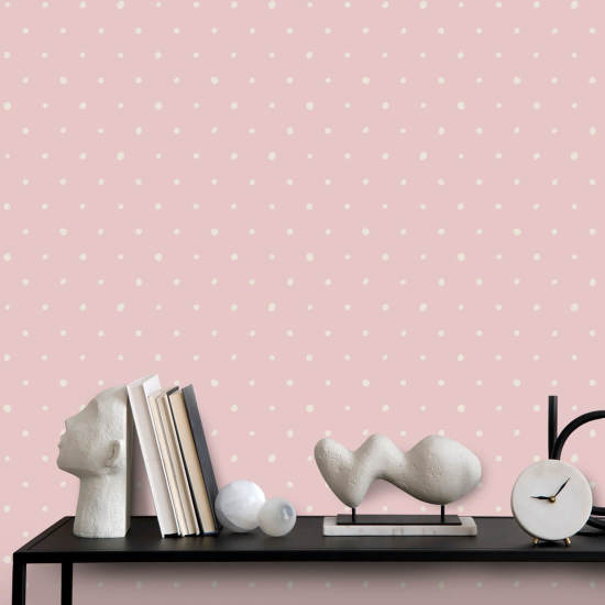 Polka Pink Perfection biologique Papier peint à pois