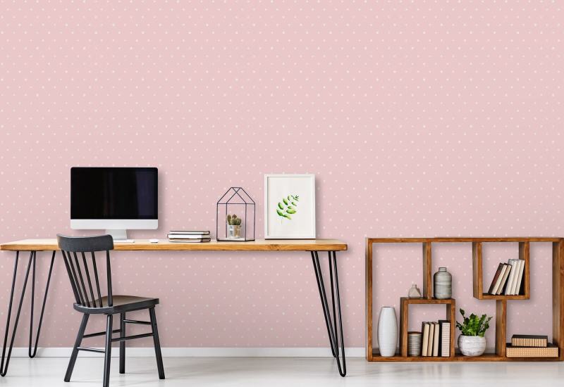 Organic Polka Pink Perfection Polka Dot Wallpaper