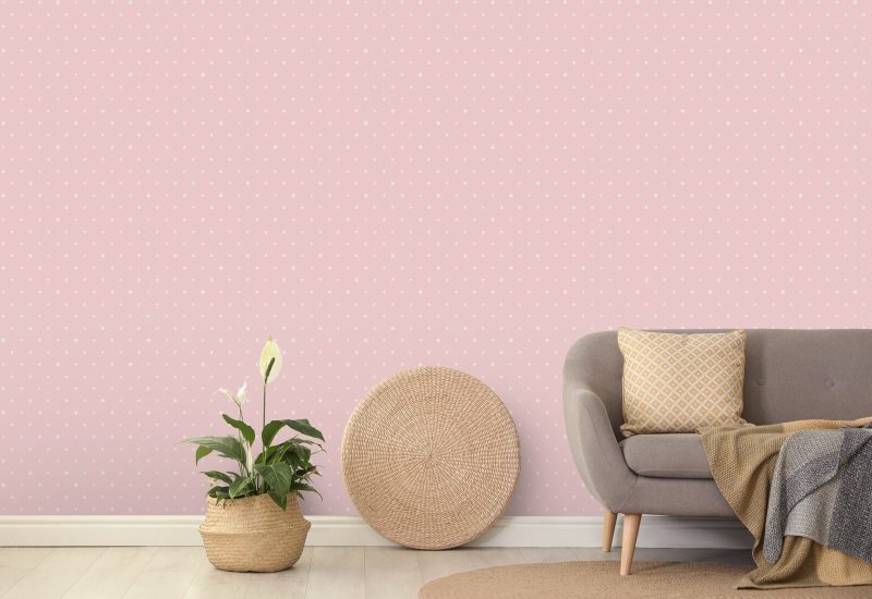 Organic Polka Pink Perfection Polka Dot Wallpaper