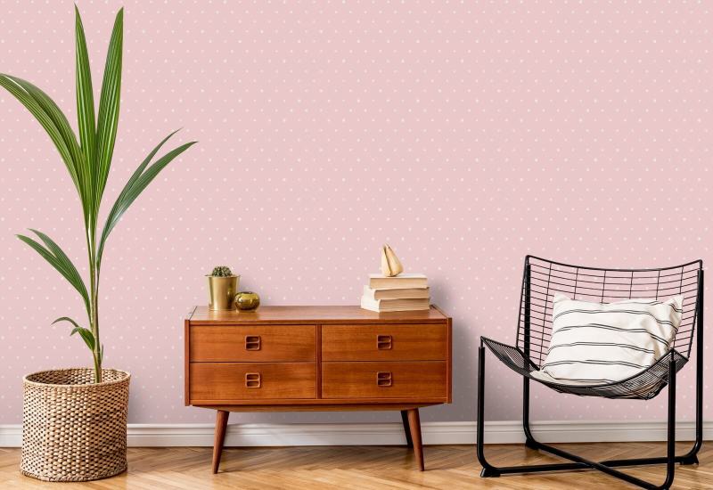 Organic Polka Pink Perfection Polka Dot Wallpaper
