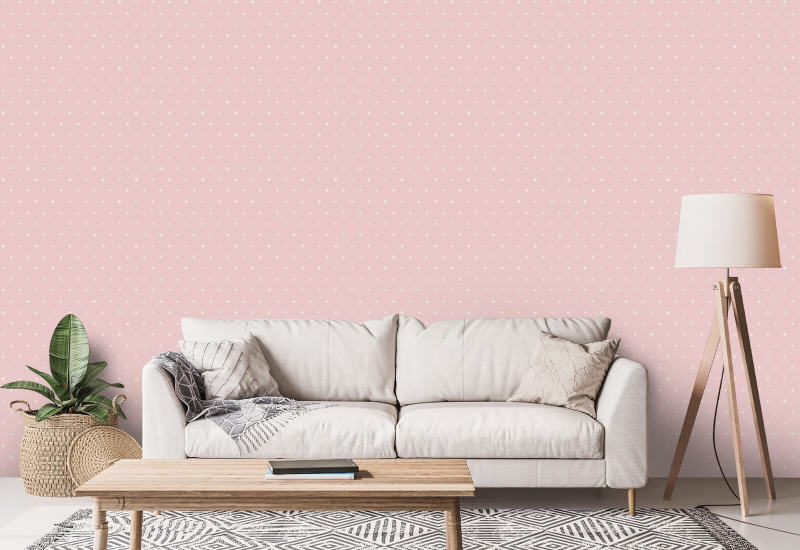 Perfeição orgânica de cor rosa polca Papel de parede de bolinhas