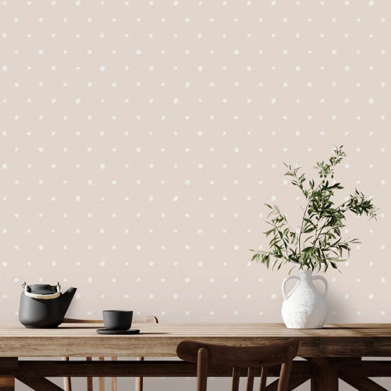 Organic Polka Blush Pink Spot Wallpaper