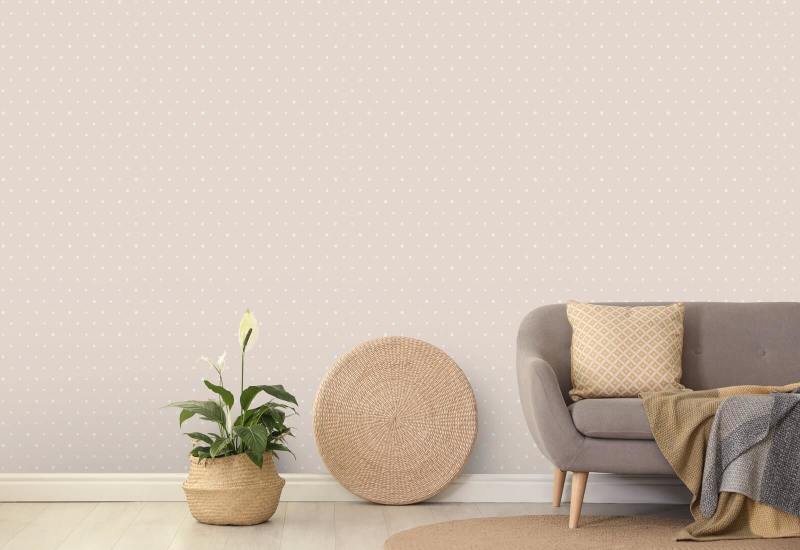Organic Polka Blush Pink Spot Wallpaper