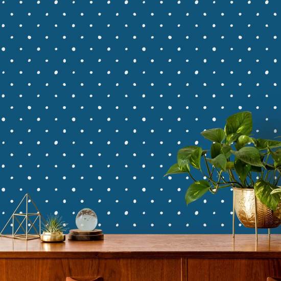 Polca orgânica azul royal Papel de parede de polca
