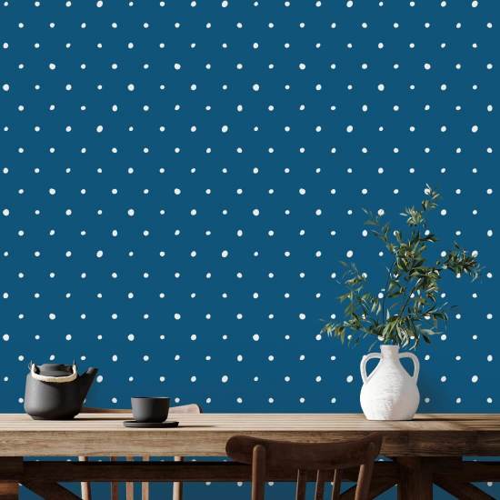 Polka azul real orgánico Fondo de pantalla de polka
