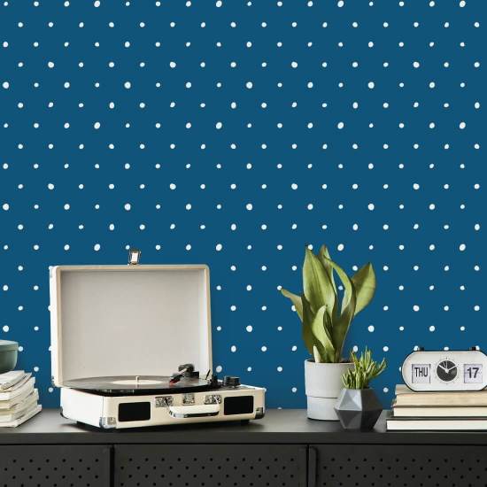 Økologisk Polka Royal Blue Polka Bakgrunn