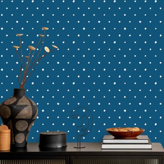 Orgaaninen Polka Royal Blue Polka Taustakuva