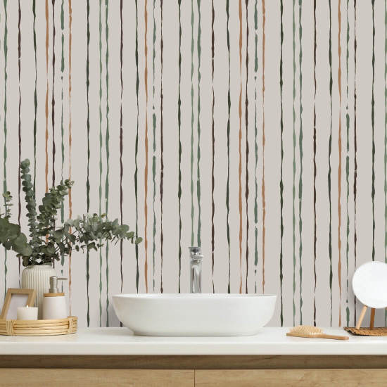 Organic Stripe Jungle Stripe Wallpaper