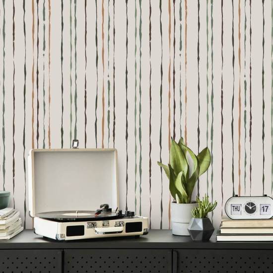 Organic Stripe Jungle Stripe Wallpaper