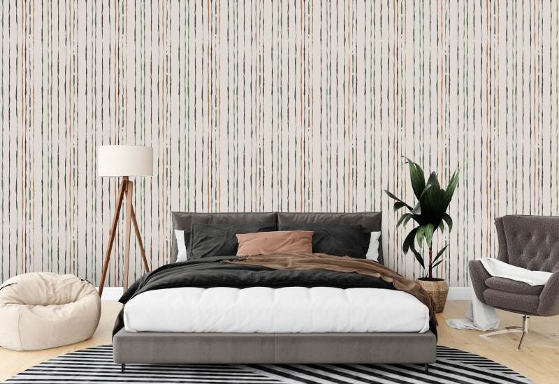 Selva de listras orgânicas Papel de parede Stripe
