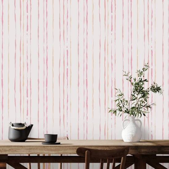 Sabbia rosa a strisce organiche Carta da parati a righe