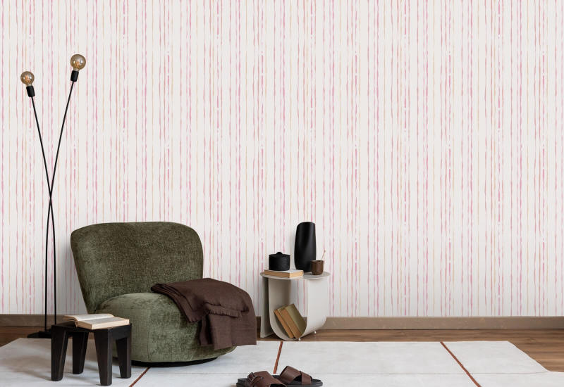 Areia rosa com listras orgânicas Papel de parede Stripe