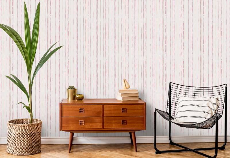 Areia rosa com listras orgânicas Papel de parede Stripe