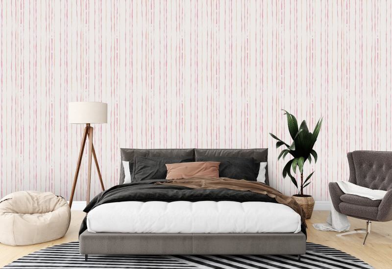 Organic Stripe Pink Sand Stripe Wallpaper