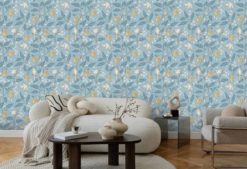 Pear Tree Goldenrod Garden Wallpaper