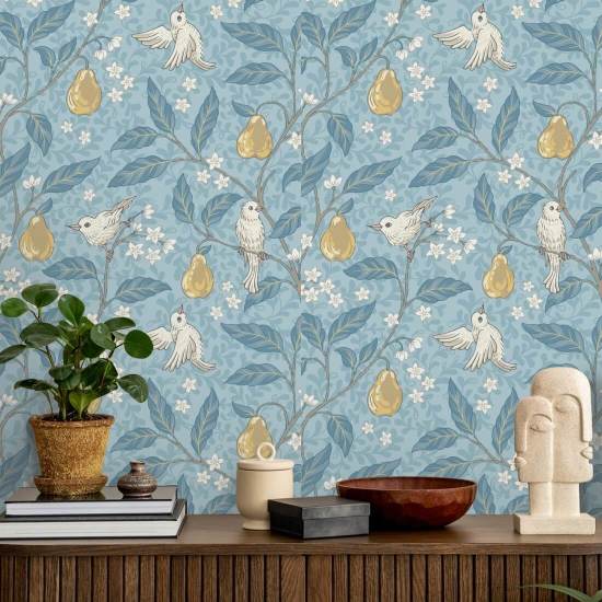 Pear Tree Goldenrod Garden Wallpaper