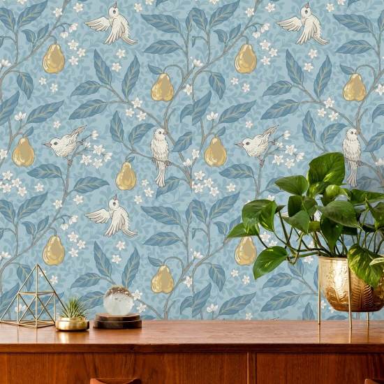 Pear Tree Goldenrod Garden Wallpaper