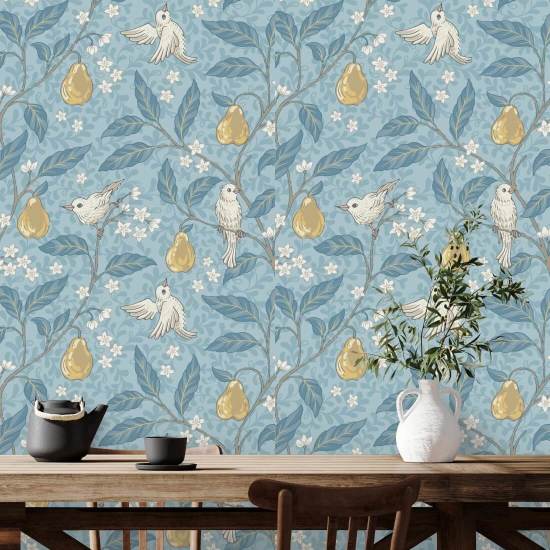 Pear Tree Goldenrod Garden Wallpaper