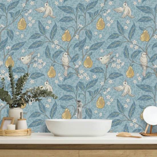 Pear Tree Goldenrod Garden Wallpaper