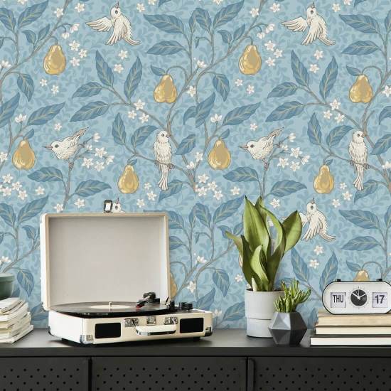 Pear Tree Goldenrod Garden Wallpaper