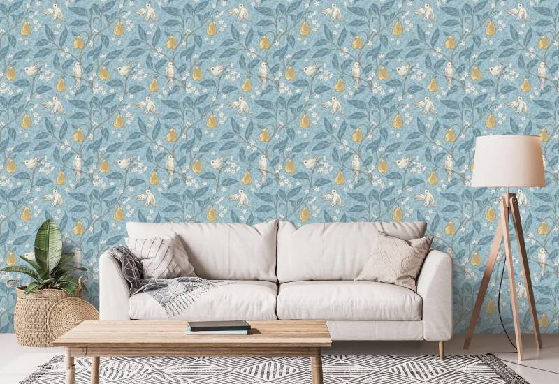 Pear Tree Goldenrod Garden Wallpaper