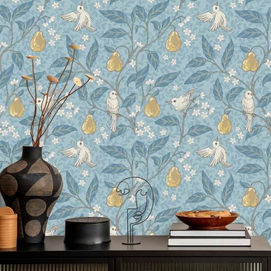 Pear Tree Goldenrod Garden Wallpaper