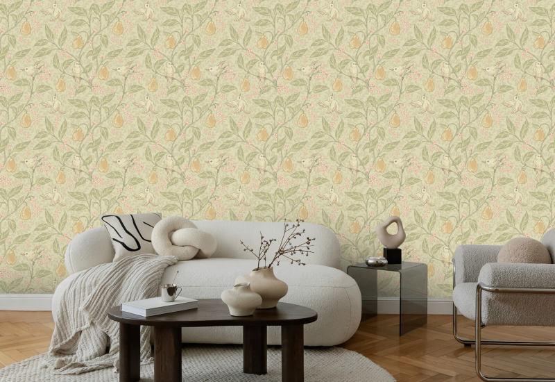 Pear Tree Warm Bird Wallpaper