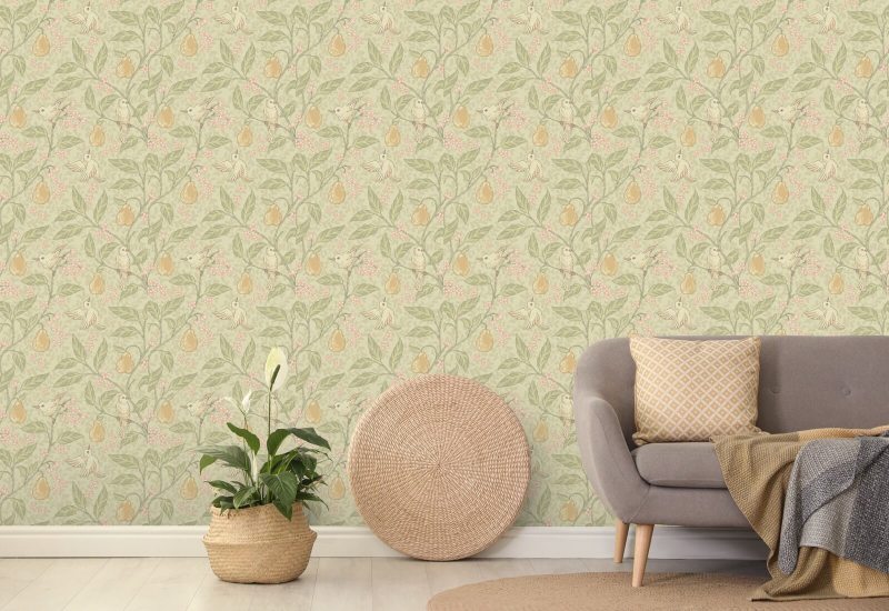 Perenboom Warm Vogelbehang