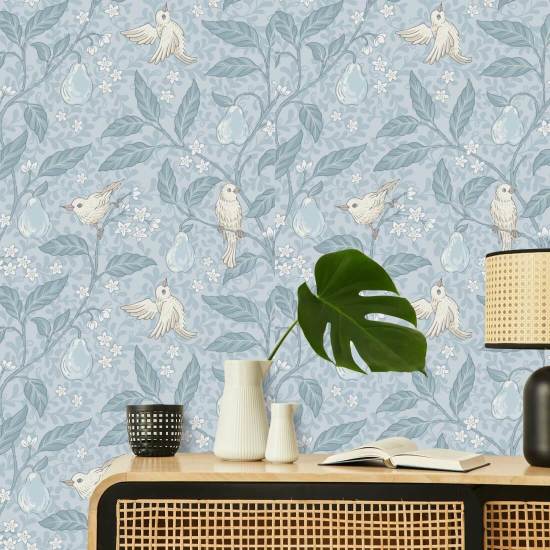 Päronträdblå Trädgård Bakgrund