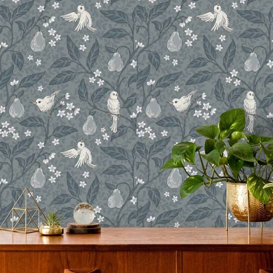 Serata del pero Carta da parati con albero