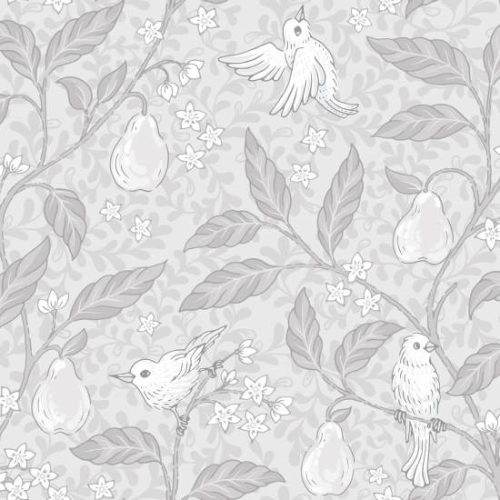 Poirier argenté Papier peint Oiseau