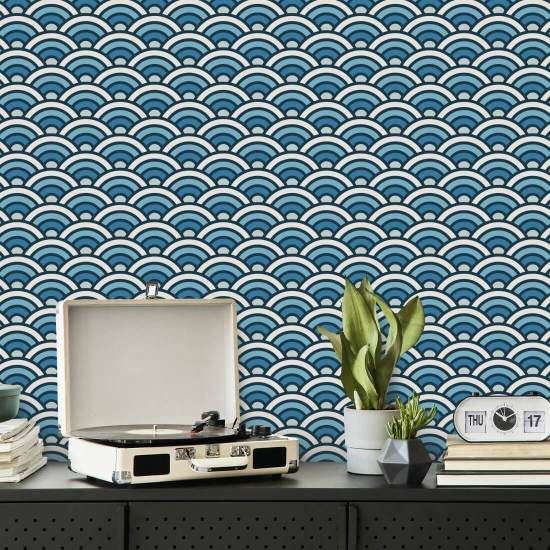 Rainbow Kamskjell Blå Geometrisk Bakgrunn