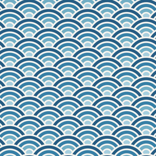 Rainbow Scallop Ocean Carta da parati geometrica