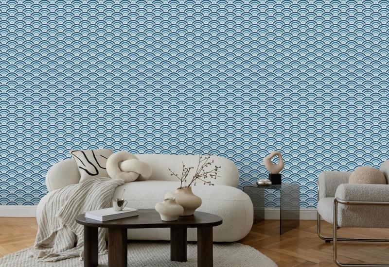 Regnbue kammusling Ocean Geometrisk tapet
