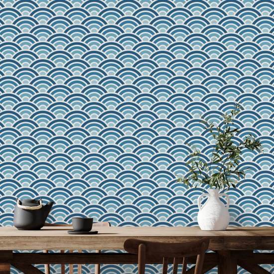 Regnbue kammusling Ocean Geometrisk tapet