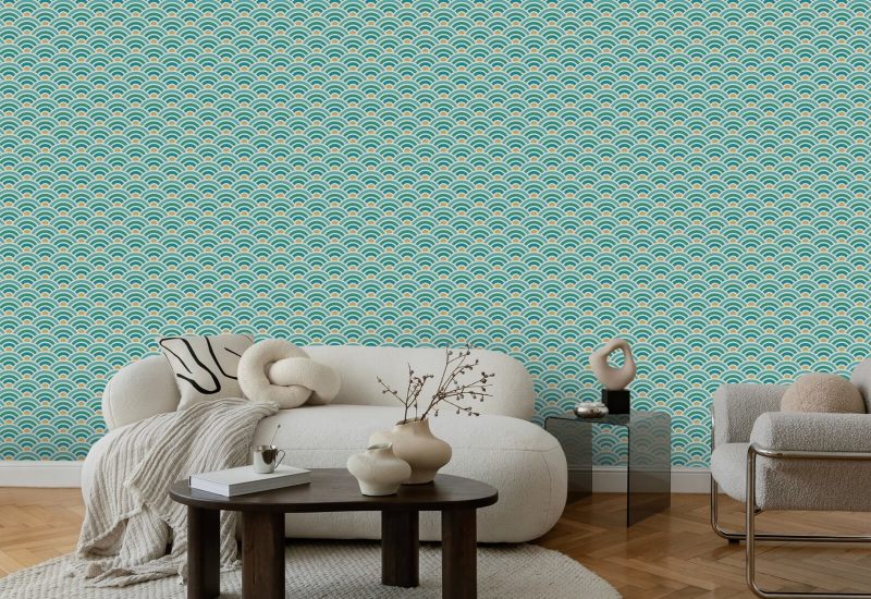 Rainbow Scallop Spring Geometric Wallpaper