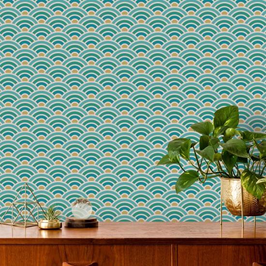 Rainbow Scallop Spring Geometric Wallpaper