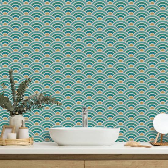 Rainbow Scallop Spring Geometrisch behang