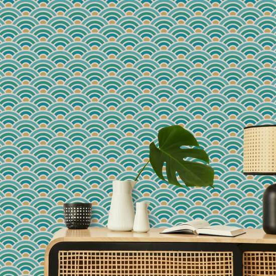 Rainbow Scallop Spring Fondo de pantalla geométrico