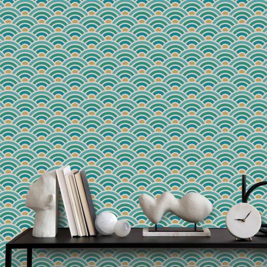 Rainbow Scallop Spring Geometric Wallpaper