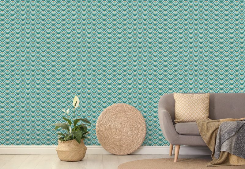 Rainbow Scallop Spring Geometric Wallpaper