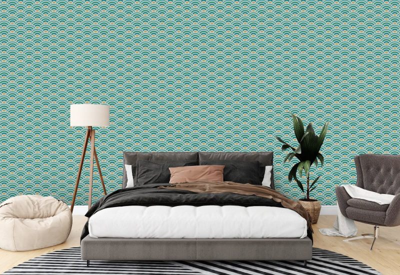 Rainbow Scallop Spring Geometric Wallpaper