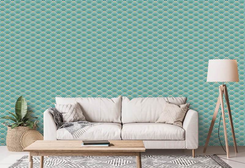 Rainbow Scallop Spring Geometric Wallpaper