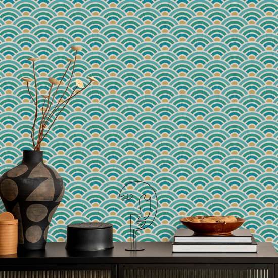 Rainbow Scallop Spring Geometric Wallpaper